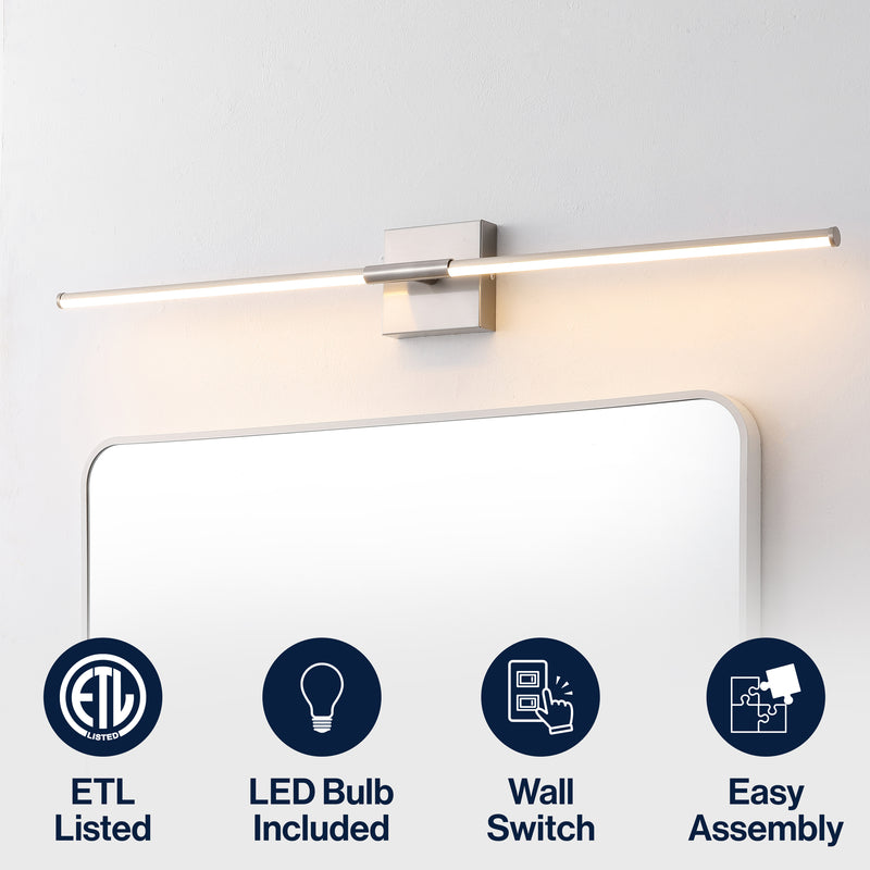 Makena Modern Minimalist Dimmable Integrated LED Metal Wall Sconce