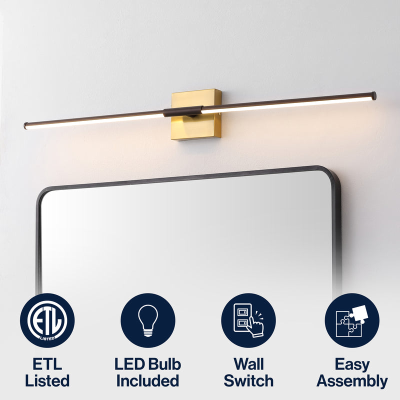 Makena Modern Minimalist Dimmable Integrated LED Metal Wall Sconce