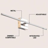 McKenna 28" Modern Minimalist Adjustable Dimmable Integrated LED Metal Wall Sconce
