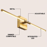 McKenna 28" Modern Minimalist Adjustable Dimmable Integrated LED Metal Wall Sconce