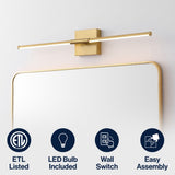 McKenna 28" Modern Minimalist Adjustable Dimmable Integrated LED Metal Wall Sconce