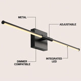 McKenna 28" Modern Minimalist Adjustable Dimmable Integrated LED Metal Wall Sconce
