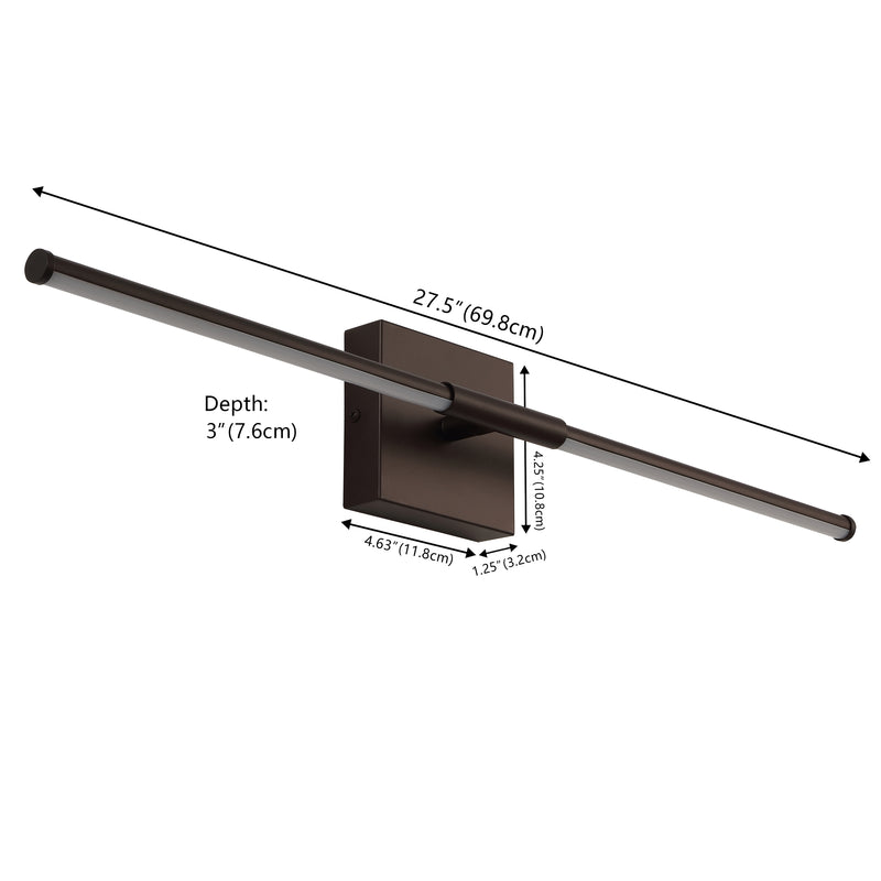 McKenna 28" Modern Minimalist Adjustable Dimmable Integrated LED Metal Wall Sconce