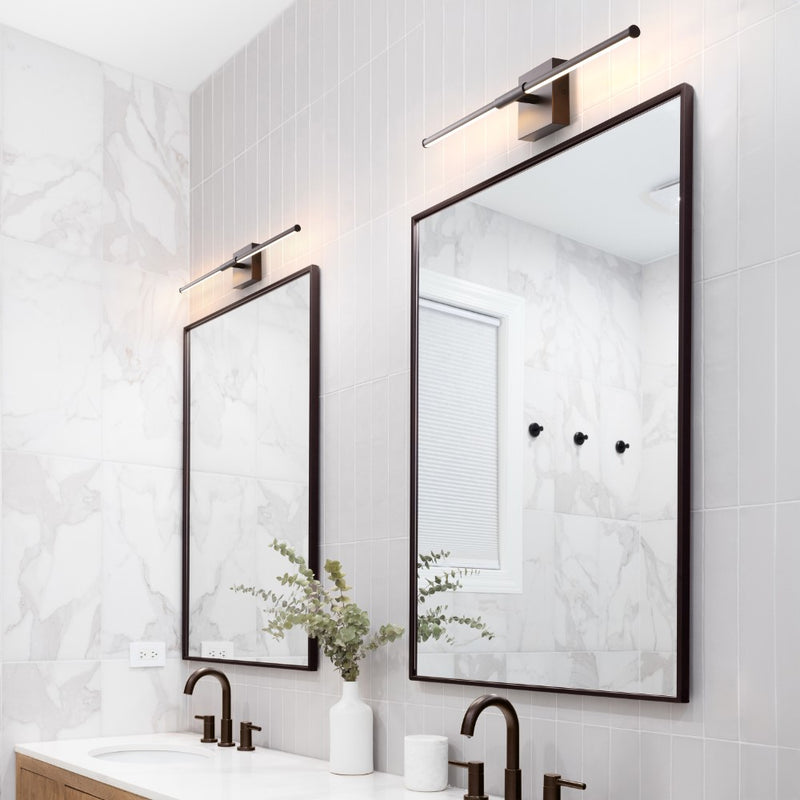 McKenna 28" Modern Minimalist Adjustable Dimmable Integrated LED Metal Wall Sconce