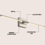 McKenna 28" Modern Minimalist Adjustable Dimmable Integrated LED Metal Wall Sconce