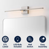 McKenna 28" Modern Minimalist Adjustable Dimmable Integrated LED Metal Wall Sconce
