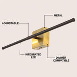 McKenna 28" Modern Minimalist Adjustable Dimmable Integrated LED Metal Wall Sconce