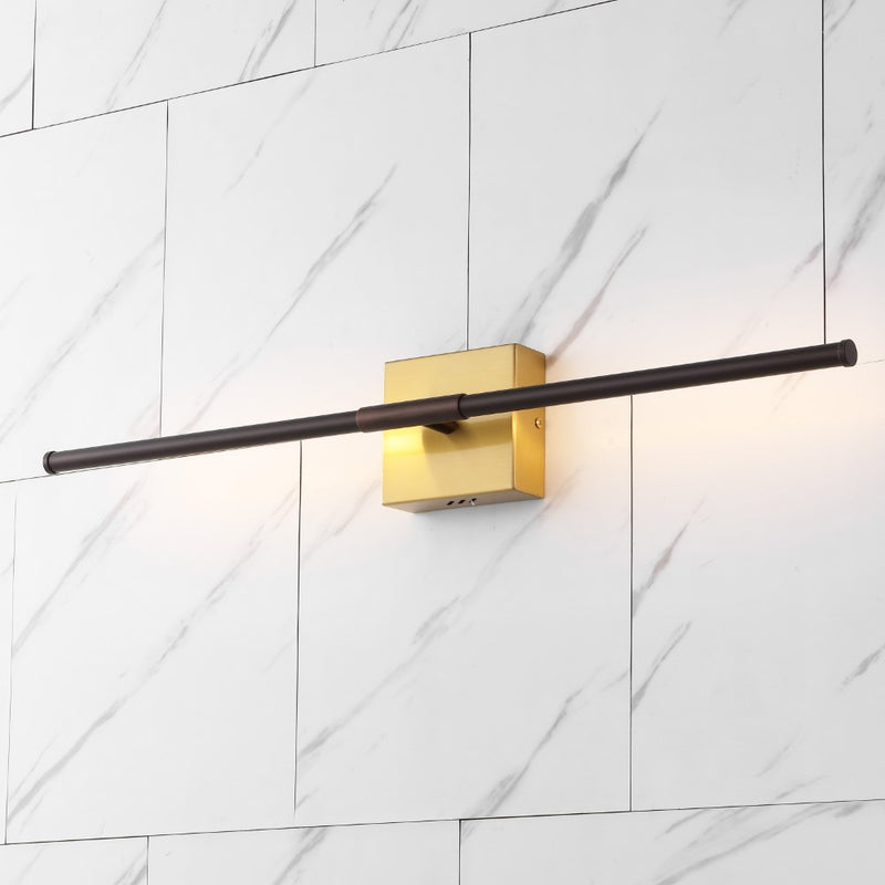 McKenna 28" Modern Minimalist Adjustable Dimmable Integrated LED Metal Wall Sconce