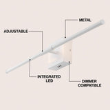 McKenna 28" Modern Minimalist Adjustable Dimmable Integrated LED Metal Wall Sconce