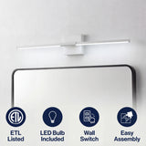 McKenna 28" Modern Minimalist Adjustable Dimmable Integrated LED Metal Wall Sconce