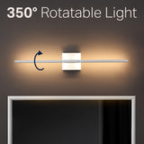 McKenna 28" Modern Minimalist Adjustable Dimmable Integrated LED Metal Wall Sconce