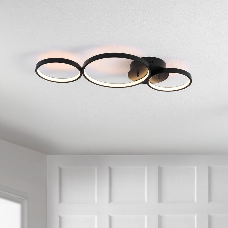Nube 26.88" Contemporary Modern Metal Integrated LED Flush Mount - JONATHAN Y