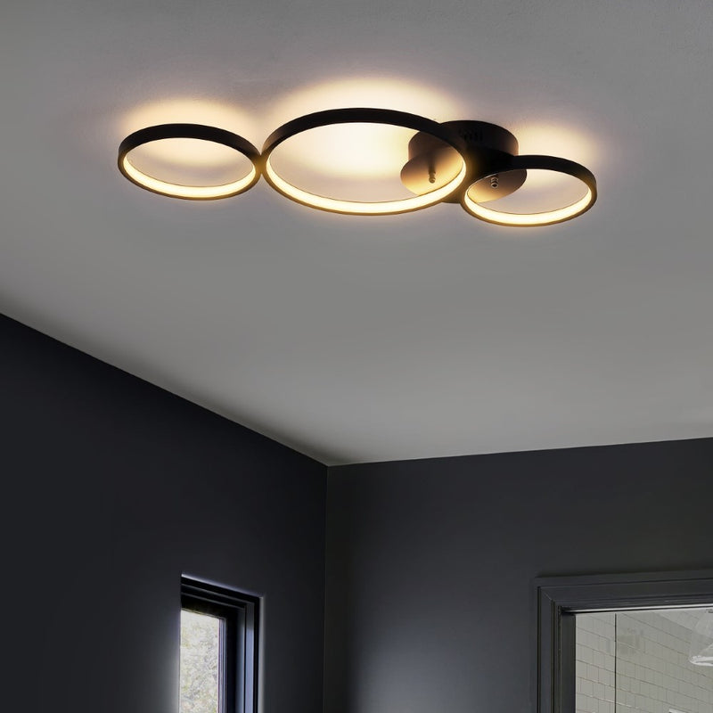 Nube 26.88" Contemporary Modern Metal Integrated LED Flush Mount - JONATHAN Y