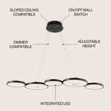 Roman 40.75" Bohemian Coastal Iron Linear Integrated LED Pendant - JONATHAN Y