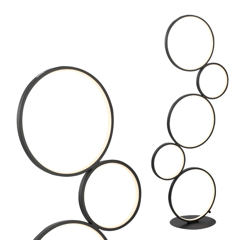 Pluto Stacked Circles 45" Contemporary Modern Iron/Aluminum Integrated LED Floor Lamp - JONATHAN Y