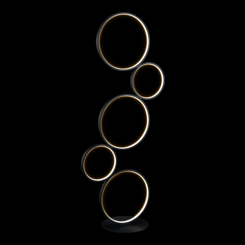 Pluto Stacked Circles 45" Contemporary Modern Iron/Aluminum Integrated LED Floor Lamp - JONATHAN Y