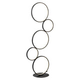 Pluto Stacked Circles 45" Contemporary Modern Iron/Aluminum Integrated LED Floor Lamp - JONATHAN Y