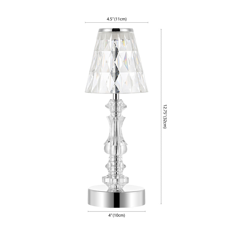 Lillian 12.75" Bohemian Classic Acrylic Rechargeable Integrated LED Table Lamp - JONATHAN Y