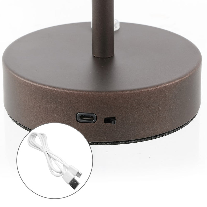 Natalia 12.25" Modern Minimalist Iron Rechargeable Integrated LED Table Lamp - JONATHAN Y