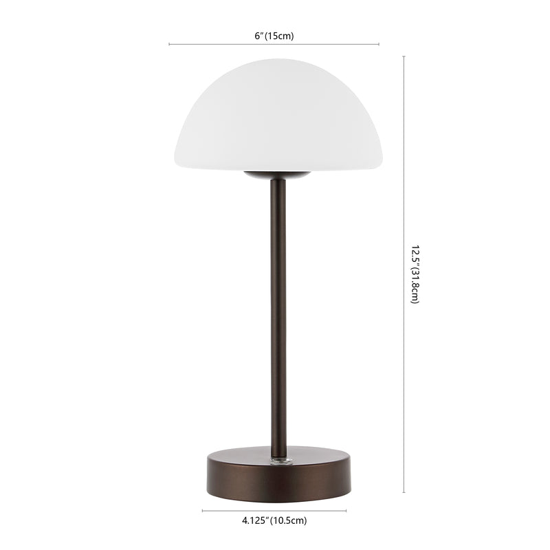 Xavier 12.5" Modern Minimalist Iron Rechargeable Integrated LED Table Lamp - JONATHAN Y