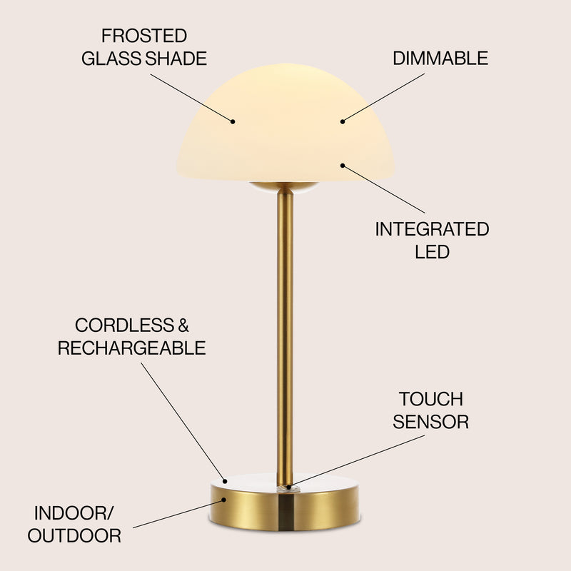Xavier 12.5" Modern Minimalist Iron Rechargeable Integrated LED Table Lamp