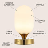 Eli 8" Bohemian Farmhouse Iron Rechargeable Integrated LED Table Lamp