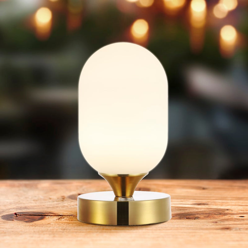 Eli 8" Bohemian Farmhouse Iron Rechargeable Integrated LED Table Lamp - JONATHAN Y