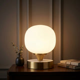 Owen 6.13" Bohemian Farmhouse Iron Rechargeable Integrated LED Table Lamp Brass Gold/White – AI-ON