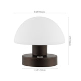 Zoe 5.75" Bohemian Farmhouse Iron Rechargeable Integrated LED Table Lamp - JONATHAN Y