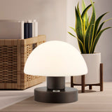 Zoe 5.75" Bohemian Farmhouse Iron Rechargeable Integrated LED Table Lamp - JONATHAN Y