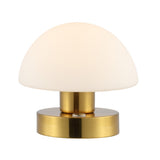 Zoe 5.75" Bohemian Farmhouse Iron Rechargeable Integrated LED Table Lamp - JONATHAN Y