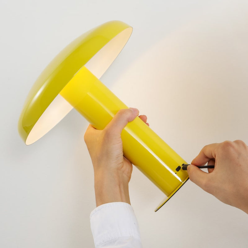 Suillius 11" Contemporary Bohemian Rechargeable/Cordless Iron Integrated LED Mushroom Table Lamp - JONATHAN Y
