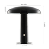 Suillius 11" Contemporary Bohemian Rechargeable/Cordless Iron Integrated LED Mushroom Table Lamp - JONATHAN Y