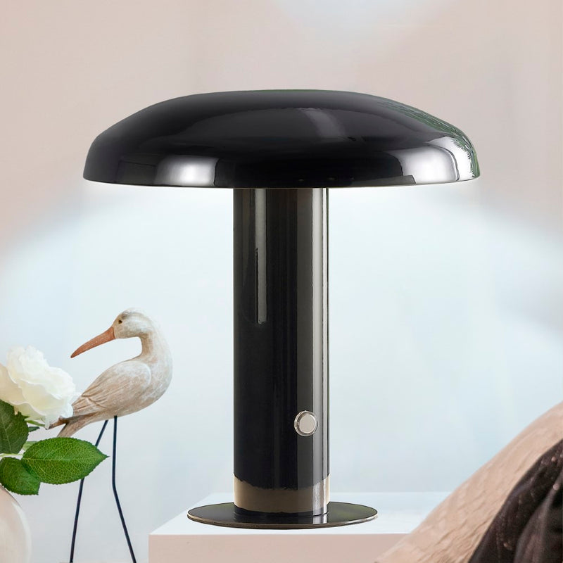 Suillius 11" Contemporary Bohemian Rechargeable/Cordless Iron Integrated LED Mushroom Table Lamp - JONATHAN Y