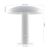 Suillius 11" Contemporary Bohemian Rechargeable/Cordless Iron Integrated LED Mushroom Table Lamp - JONATHAN Y