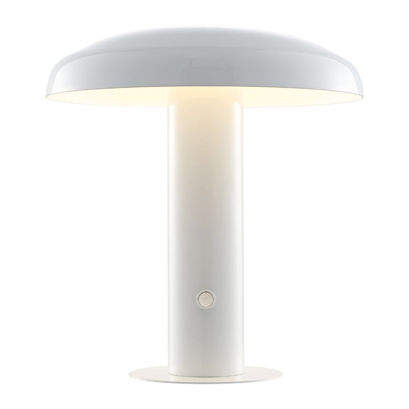Suillius 11" Contemporary Bohemian Rechargeable/Cordless Iron Integrated LED Mushroom Table Lamp - JONATHAN Y