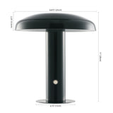 Suillius 11" Contemporary Bohemian Rechargeable/Cordless Iron Integrated LED Mushroom Table Lamp