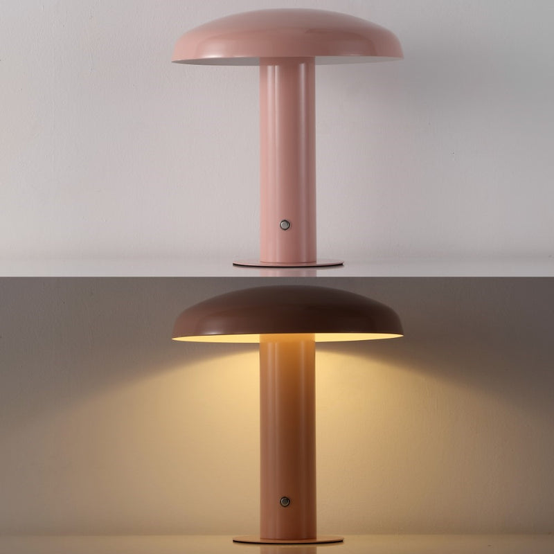 Suillius 11" Contemporary Bohemian Rechargeable/Cordless Iron Integrated LED Mushroom Table Lamp