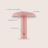 Suillius 11" Contemporary Bohemian Rechargeable/Cordless Iron Integrated LED Mushroom Table Lamp