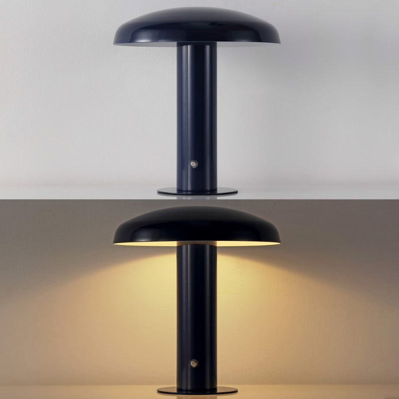 Suillius 11" Contemporary Bohemian Rechargeable/Cordless Iron Integrated LED Mushroom Table Lamp
