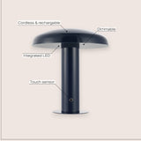 Suillius 11" Contemporary Bohemian Rechargeable/Cordless Iron Integrated LED Mushroom Table Lamp