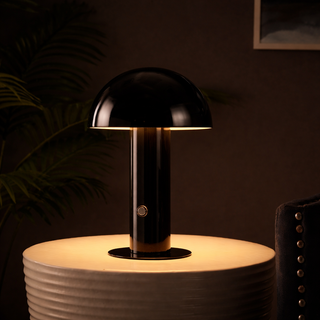 Boletus 10.75" Contemporary Bohemian Rechargeable/Cordless Iron Integrated LED Mushroom Table Lamp