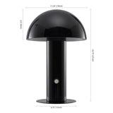 Boletus 10.75" Contemporary Bohemian Rechargeable/Cordless Iron Integrated LED Mushroom Table Lamp - JONATHAN Y