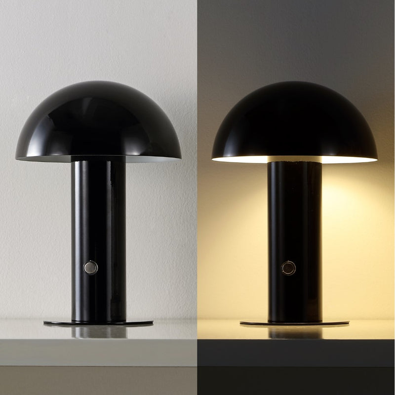 Boletus 10.75" Contemporary Bohemian Rechargeable/Cordless Iron Integrated LED Mushroom Table Lamp - JONATHAN Y