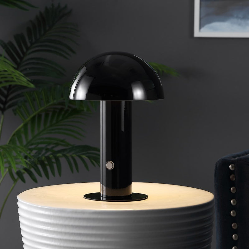 Boletus 10.75" Contemporary Bohemian Rechargeable/Cordless Iron Integrated LED Mushroom Table Lamp - JONATHAN Y