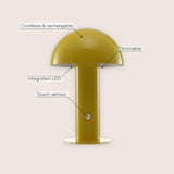 Boletus 10.75" Contemporary Bohemian Rechargeable/Cordless Iron Integrated LED Mushroom Table Lamp