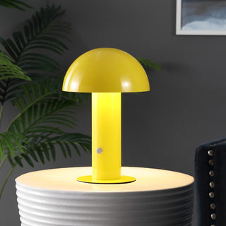Boletus 10.75" Contemporary Bohemian Rechargeable/Cordless Iron Integrated LED Mushroom Table Lamp - JONATHAN Y