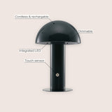 Boletus 10.75" Contemporary Bohemian Rechargeable/Cordless Iron Integrated LED Mushroom Table Lamp