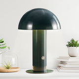 Boletus 10.75" Contemporary Bohemian Rechargeable/Cordless Iron Integrated LED Mushroom Table Lamp