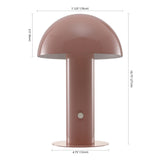 Boletus 10.75" Contemporary Bohemian Rechargeable/Cordless Iron Integrated LED Mushroom Table Lamp